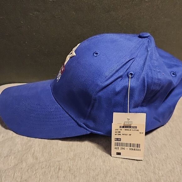 Wrangler National Patriot Blue Velcroback Hat - New - Picture 3 of 7